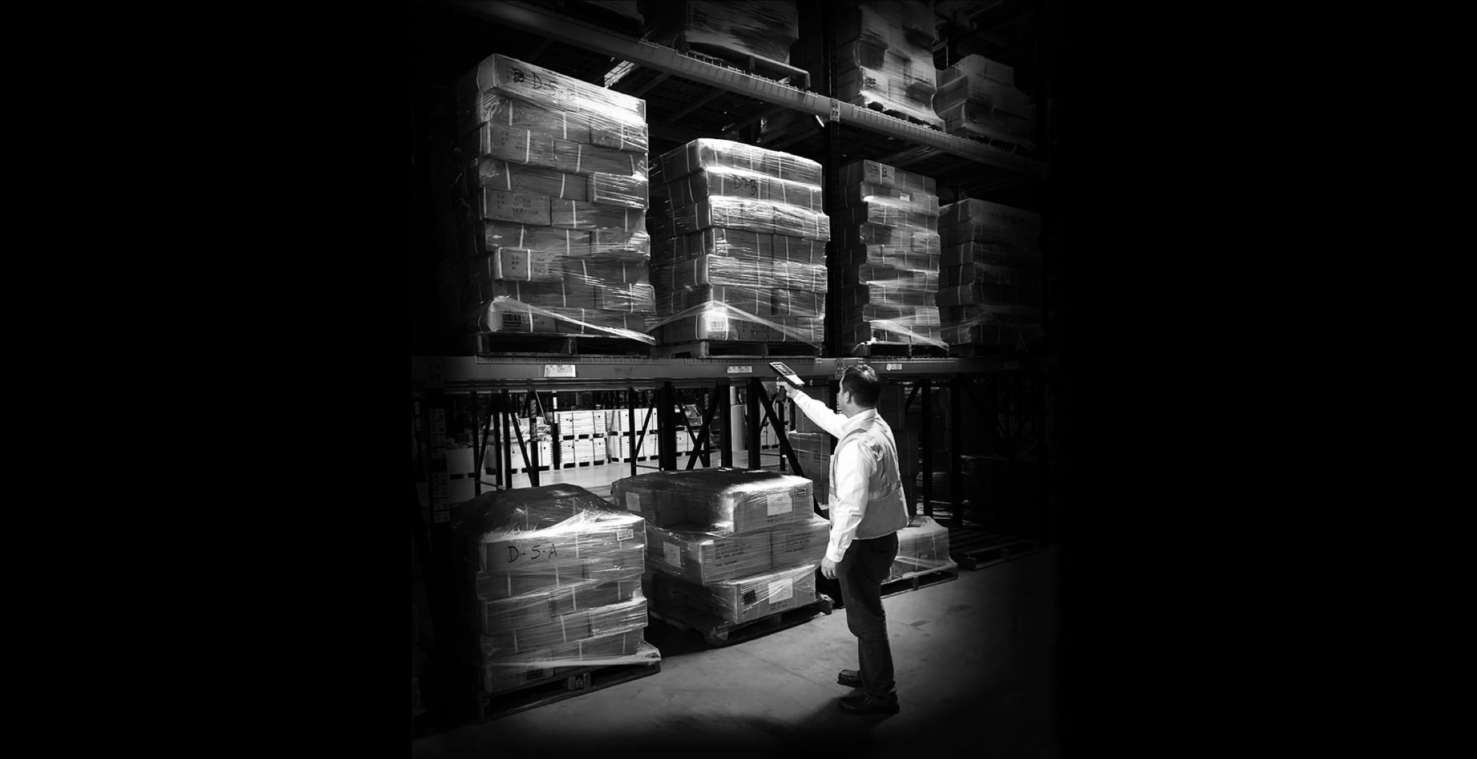 worker performing inventory management group warehouse pick pack repack